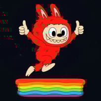 Labubu Chasing the Stars